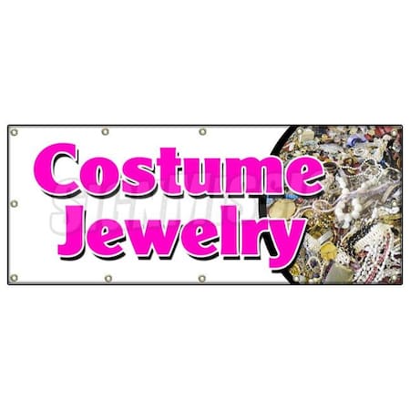Signmission COSTUME JEWELRY BANNER SIGN bracelet earrings necklace watches silver B-120 Costume Jewelry